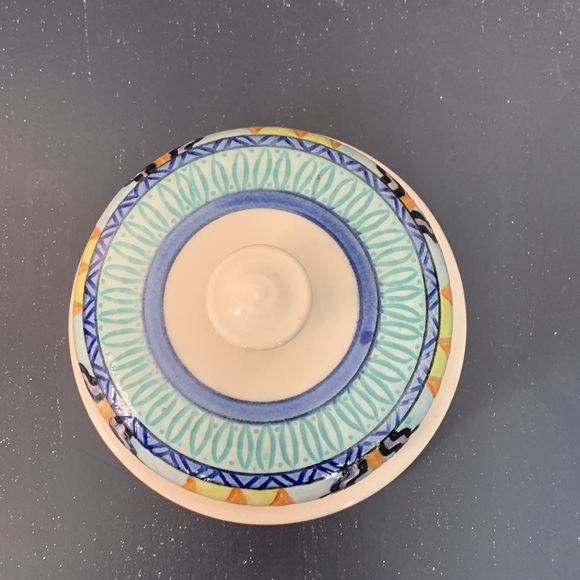 Glazed Pottery Butter or Cheese Server Dish - Picture 4 of 6